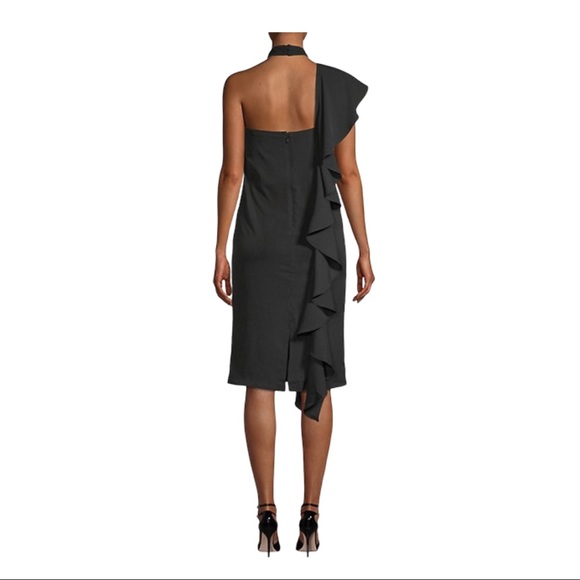 Walter Baker Johanna Ruffle Sheath Halter Dress - Picture 2 of 5